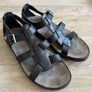 Chaco Aubrey Sandals Black Leather Fisherman’s Women’s Size 7